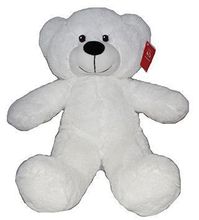 #F17- 24" WHITE TEDDY WITH EMBROIDERY EYES