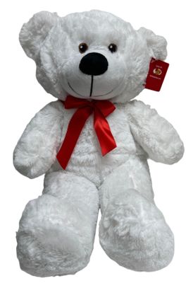 #E20- 18" WHITE SOFT BEAR WITH EMBROIDERY EYES