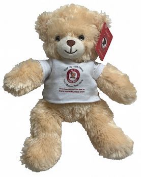 #TD51- 10.5" TAN TEDDY BEAR WITH LOGO