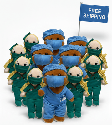 #FS19- FREE SHIPPING BOX- 8" DOCTOR AND NURSE (20 PCS, $5.00/PC)  