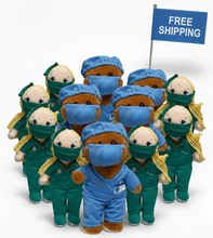 #FS19- FREE SHIPPING BOX- 8" DOCTOR AND NURSE (20 PCS, $5.00/PC)  