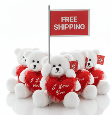 #FV11- FREE SHIPPING BOX- 12" LOVE BEARS (18 PCS, $5.56/PC)