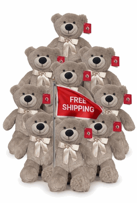 #FL104- FREE SHIPPING BOX- 15" BROWN TEDDY BEARS (14 PCS, $7.14/PC)