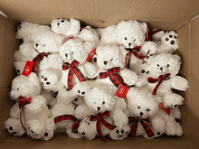 #FM3-7" CHRISTMAS CREAM BEARS (18 PCS/BOX, $5.56/PC) 