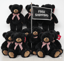 #FL105- FREE SHIPPING BOX- 15" BLACK TEDDYS (14 PCS, $7.14/PC)