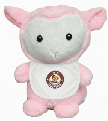 #TD50- 11" PINK PLUSH LAMB WITH YOUR LOGO 