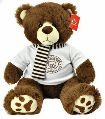 #TK3- 24" CHOCOLATE BROWN BEAR WITH LOGO 