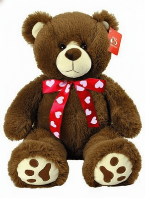 #V103B- 15" CHOCOLATE BROWN VALENTINE BEAR