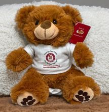 #TG13- 12" FUZZY BROWN BEAR WITH YOUR LOGO