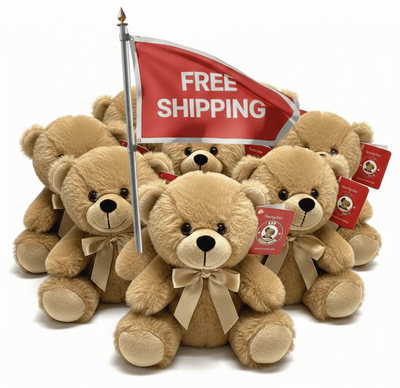 #FS16- 22 PCS OF 7" TAN TEDDY BEARS WITH FREE SHIPPING - $4.55/PC