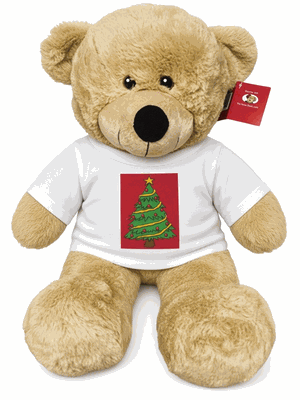 #X75- 20" Tan Christmas Tree Tee Teddy Bear