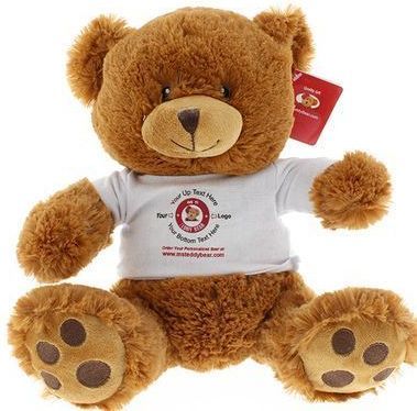 #TC01- 7" BROWN TEDDY bear with logo tee 