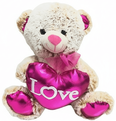#V250-10" TEDDY BEAR WITH PINK HEART