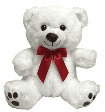 #B25- 10" WHITE BEAR WITH RED BOW