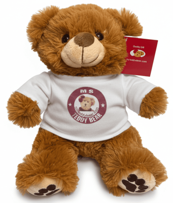 #TC2- 8" FUZZY BROWN BEAR WITH YOUR LOGO