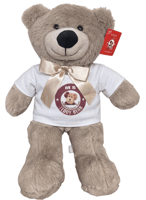 #TD16- 12" MOCHA BEAR WITH LOGO