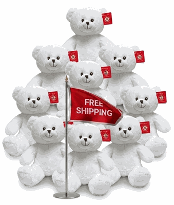 #FM116- FREE SHIPPING BOX- 10" TEDDY BEARS (18 PCS, $5.56/PC)