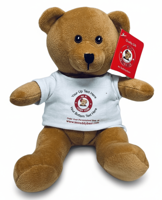 #TA45- 7" BROWN TEDDY BEAR WITH LOGO TEE