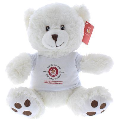 #TH9- 7" EMBROIDERY EYE WHITE BEAR WITH LOGO