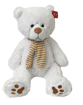 #F15- 24" WHITE SCARF TEDDY BEAR