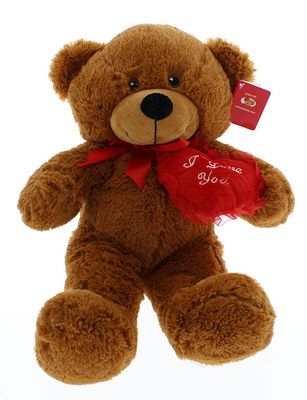 #V106n- 18" BROWN VALENTINE BEAR 