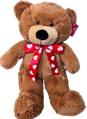 #V109- 16" BROWN VALENTINE BEAR 