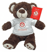 #TC4- 8" CHOCOLATE BROWN BEAR WITH LOGO TEE