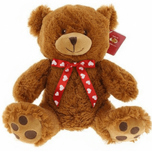 #V224- 10" BROWN TEDDY BEAR WIHT RED RIBBON
