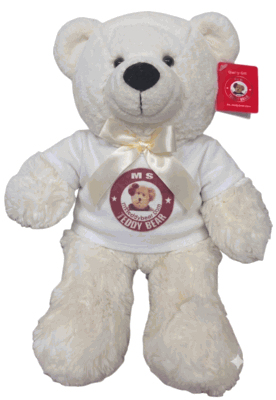 #TH12- 15" CREAM TEDDY BEAR WITH LOGO