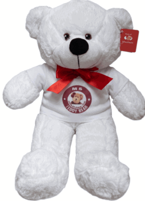 #TB19- 10" WHITE BEAR WITH LOGO TEE