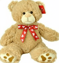 #V126- 15" VALENTINE TAN TEDDY BEAR 