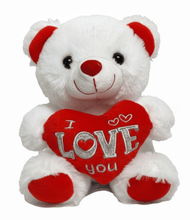#V306- 7" WHITE LOVE TEDDY BEAR