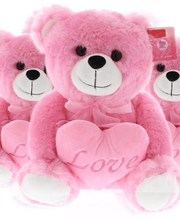 #FV1- FREE SHIPPING BOX- 10" LOVE PINK BEARS (15 PCS, $6.67/PC)