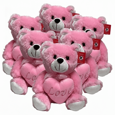 #FV3- FREE SHIPPING BOX- 10" LOVE PINK BEARS (15 PCS, $6.67/PC)