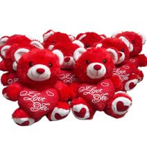 #FV8- FREE SHIPPING BOX- 7" RED TEDDY BEAR (22 PCS, $4.55/PC)