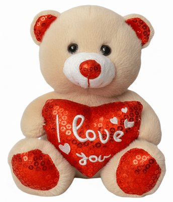 #V314- 7" TEDDY BEAR WITH LOVE HEART