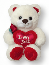 #V304- 7" CREAM VALETINE'S TEDDY BEAR