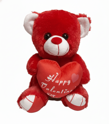 #V310- 7" RED BEAR WITH "HAPPY VALENTINE"  HEART