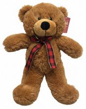 #X7- 12" CHRISTMAS TEDDY BEAR WITH RIBBON