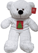 #X1- 20" White Christmas Tree Tee Teddy Bear