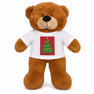 #X78 12" Brown Christmas Tree Tee Teddy Bear