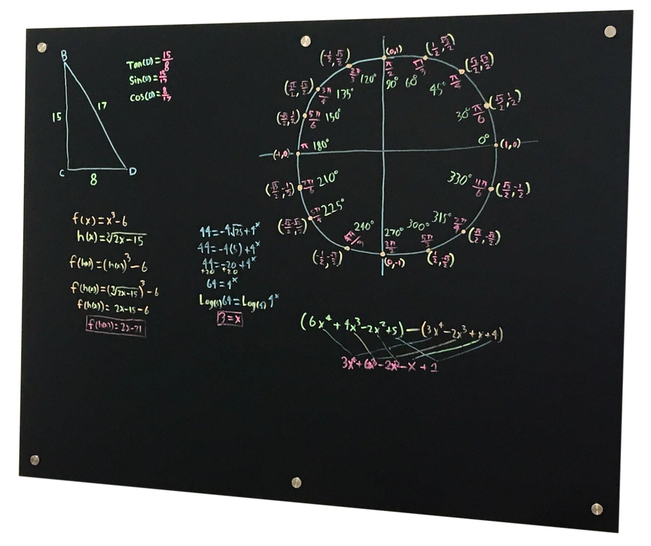 AntiGlare Glass Black Marker Board 60" x 48" Black Anti