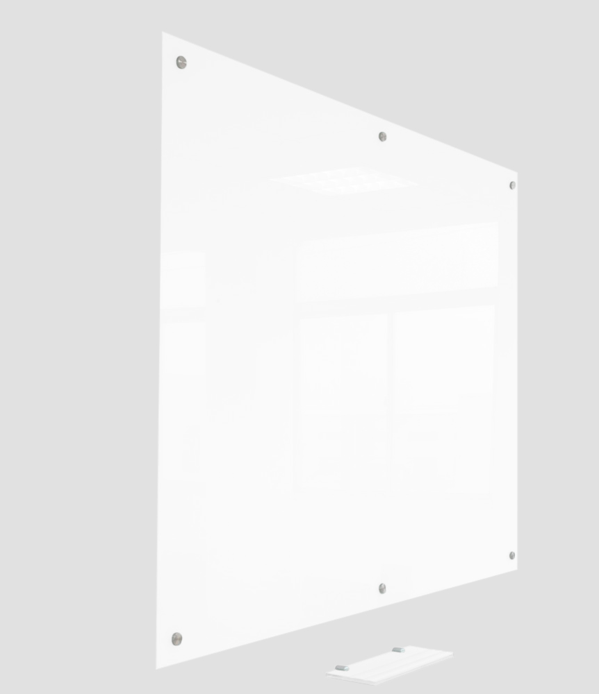 Pegasus Low Iron Glass Whiteboard 72" x 48" 1/4" Tempered Low Iron Glass Dry