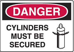 Danger - Cylinders Must Be Secured with Symbol