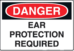 Danger - Ear Protection Required with Symbol