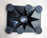 Magnetic Industrial Base 6 with Rubber Mounts and Pole
