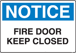 Notice - Fire Door Keep Closed