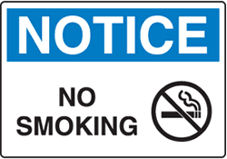 Notice - No Smoking with Symbol