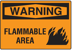 Warning - Flammable Area with Symbol