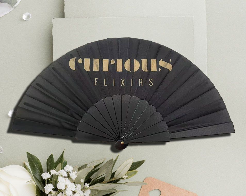 Custom Printed Plastic Fabric Hand Fans